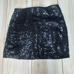 TIPSY ELVES Women’s Black Sparkle Sequin Skirt Lined Stretch  Size Medium  NEW